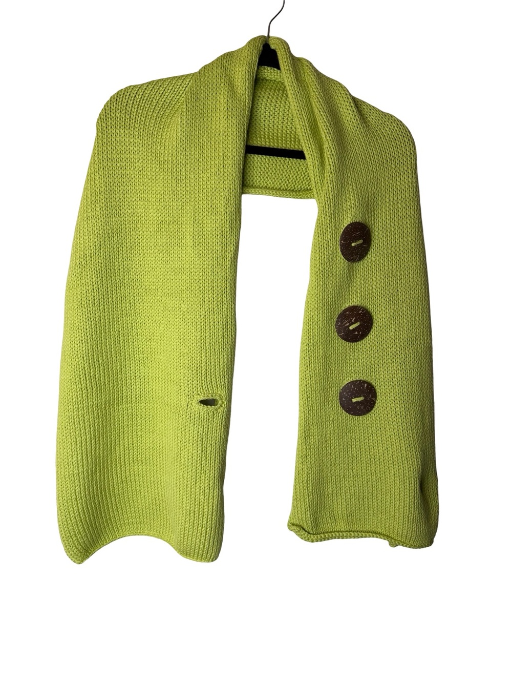 🧣 Pure Accessories Chunky Knit Button Scarf Wrap One Size Cozy Statement 🧣